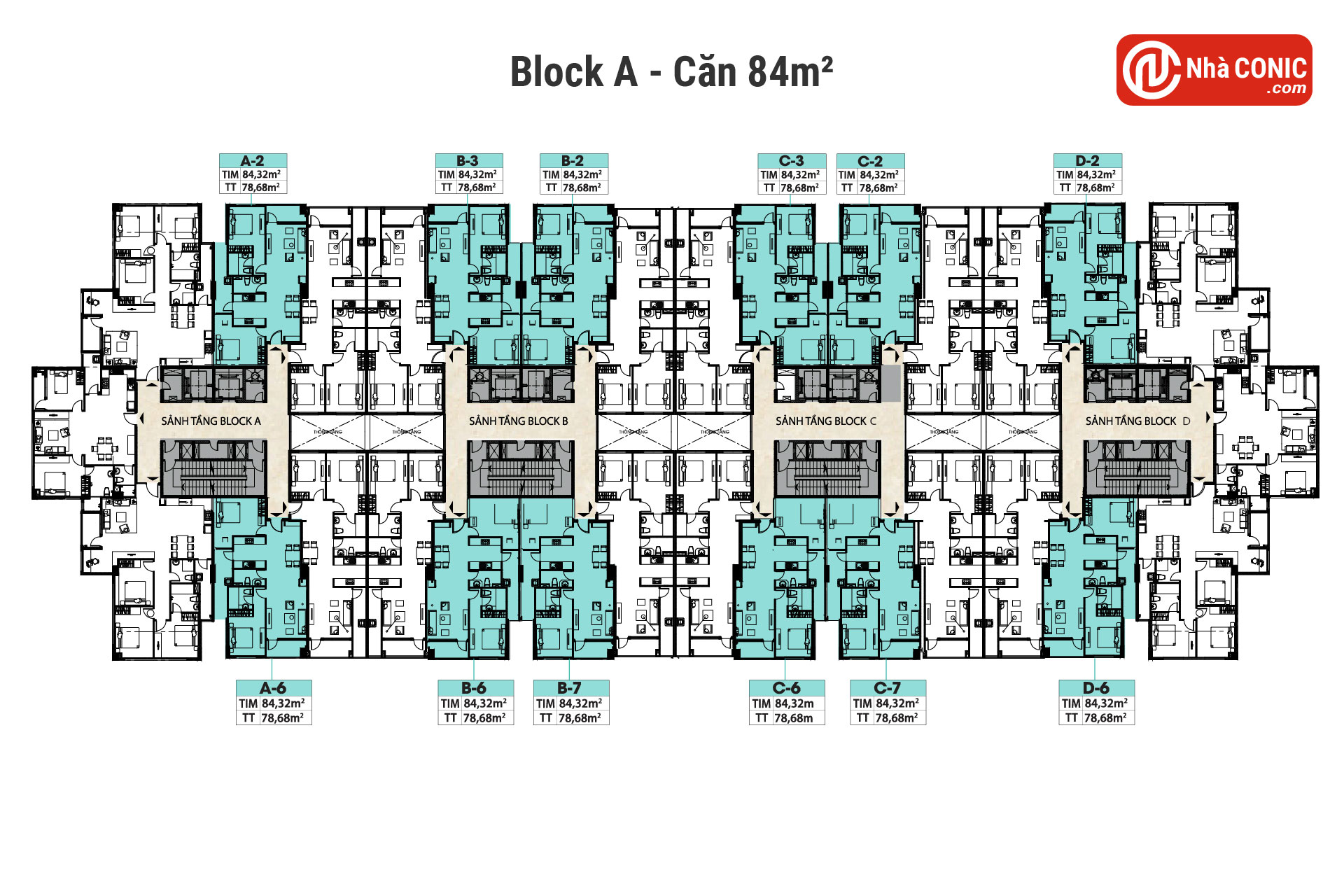 Căn 84m2 - Block A Conic Boulevard