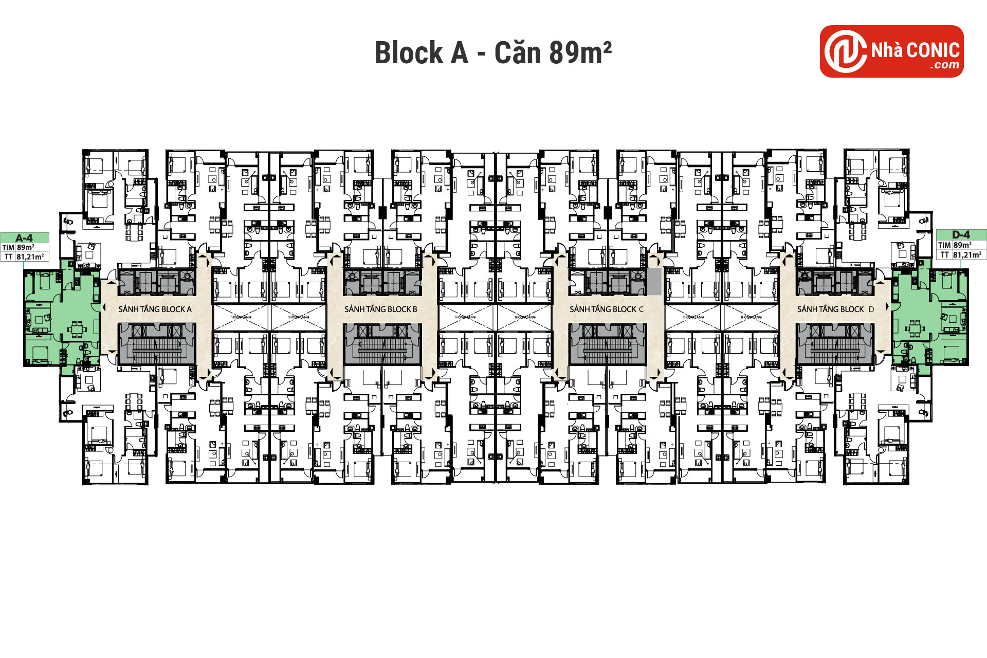 Căn 89m2 - Block A Conic Boulevard